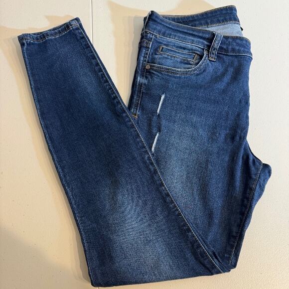 Kut From the Kloth med wash lightly distressed skinny denim jeans Sz 8 - Picture 1 of 10